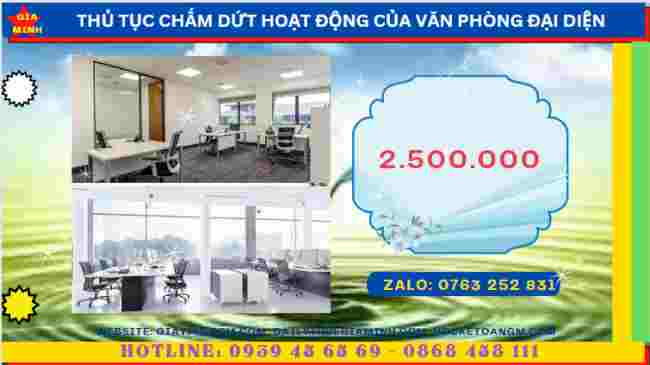 Chi phí chấm dứt hoạt động của văn phòng đại diện tại Phú Yên