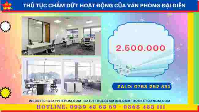 Chi phí chấm dứt hoạt động của văn phòng đại diện tại TP Hưng Yên