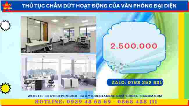 Chi phí chấm dứt hoạt động của văn phòng đại diện tại Vĩnh Phúc