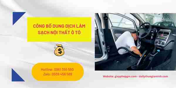 CÔNG BỐ DUNG DỊCH LÀM SẠCH NỘI THẤT Ô TÔ 8 Chi phí công bố dung dịch làm sạch nội thất ô tô