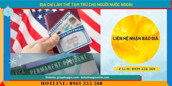 Chi phí làm thẻ tạm trú cho người nước ngoài ở Cần Thơ