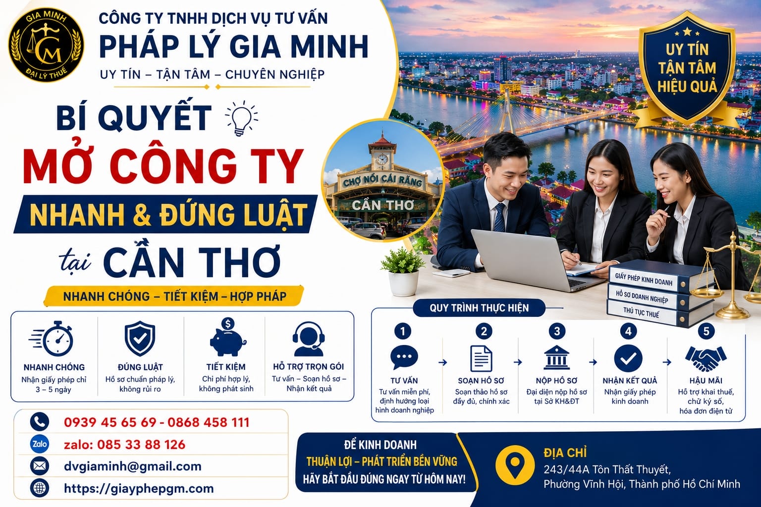 Kinh nghiệm thành lập công ty trọn gói giá rẻ nhanh và đúng luật tại Cần Thơ 16 Bí quyết mở công ty nhanh và đúng luật tại Cần Thơ