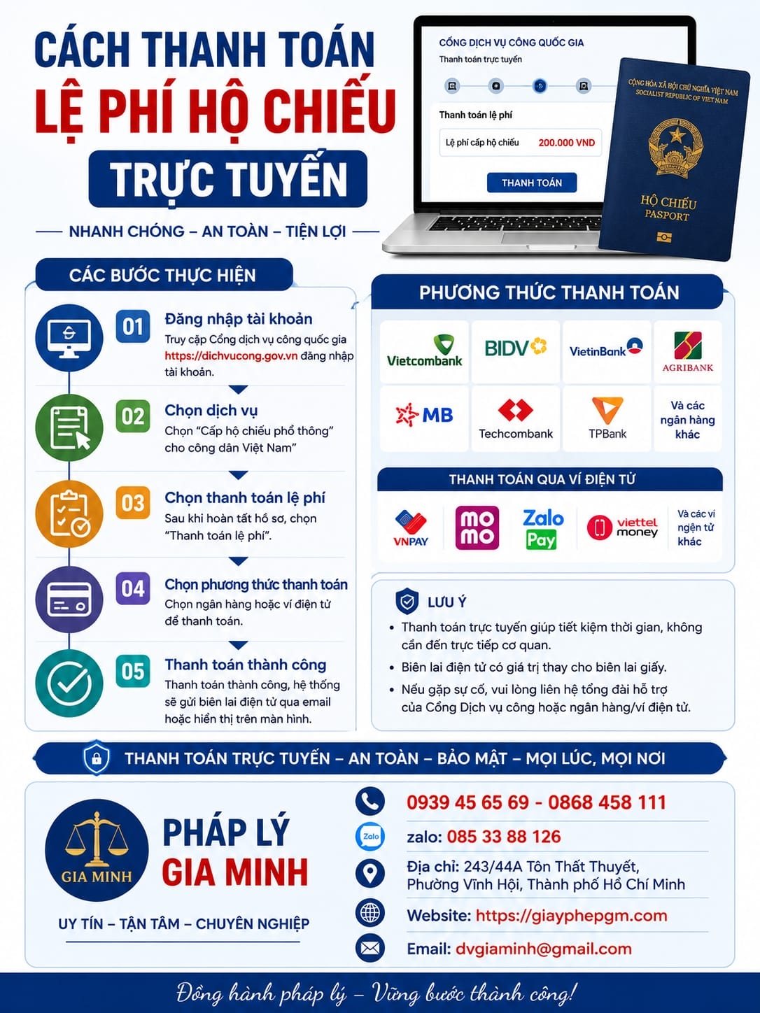 Hướng dẫn cách làm hộ chiếu online nhận ngay tại nhà đơn giản, nhanh chóng 10 Cách thanh toán lệ phí hộ chiếu trực tuyến
