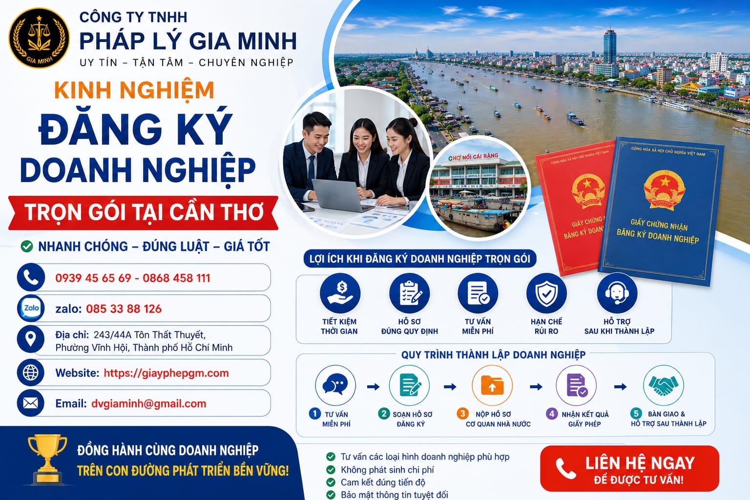 Kinh nghiệm thành lập công ty trọn gói giá rẻ nhanh và đúng luật tại Cần Thơ 10 Kinh nghiệm đăng ký doanh nghiệp trọn gói tại Cần Thơ