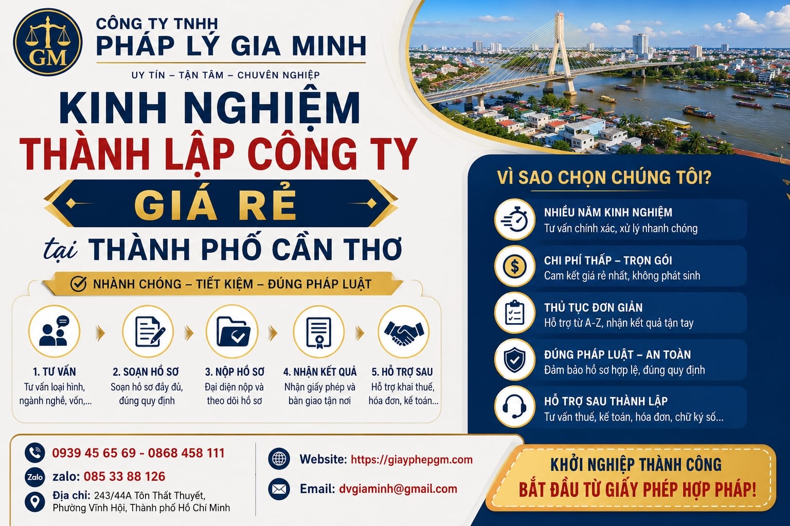 Kinh nghiệm thành lập công ty trọn gói giá rẻ nhanh và đúng luật tại Cần Thơ 9 Kinh nghiệm thành lập công ty giá rẻ tại Thành phố Cần Thơ
