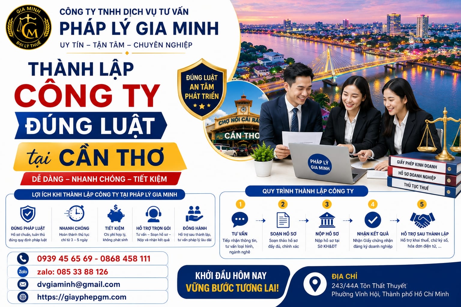 Kinh nghiệm thành lập công ty trọn gói giá rẻ nhanh và đúng luật tại Cần Thơ 14 Thành lập công ty đúng luật tại Cần Thơ dễ dàng