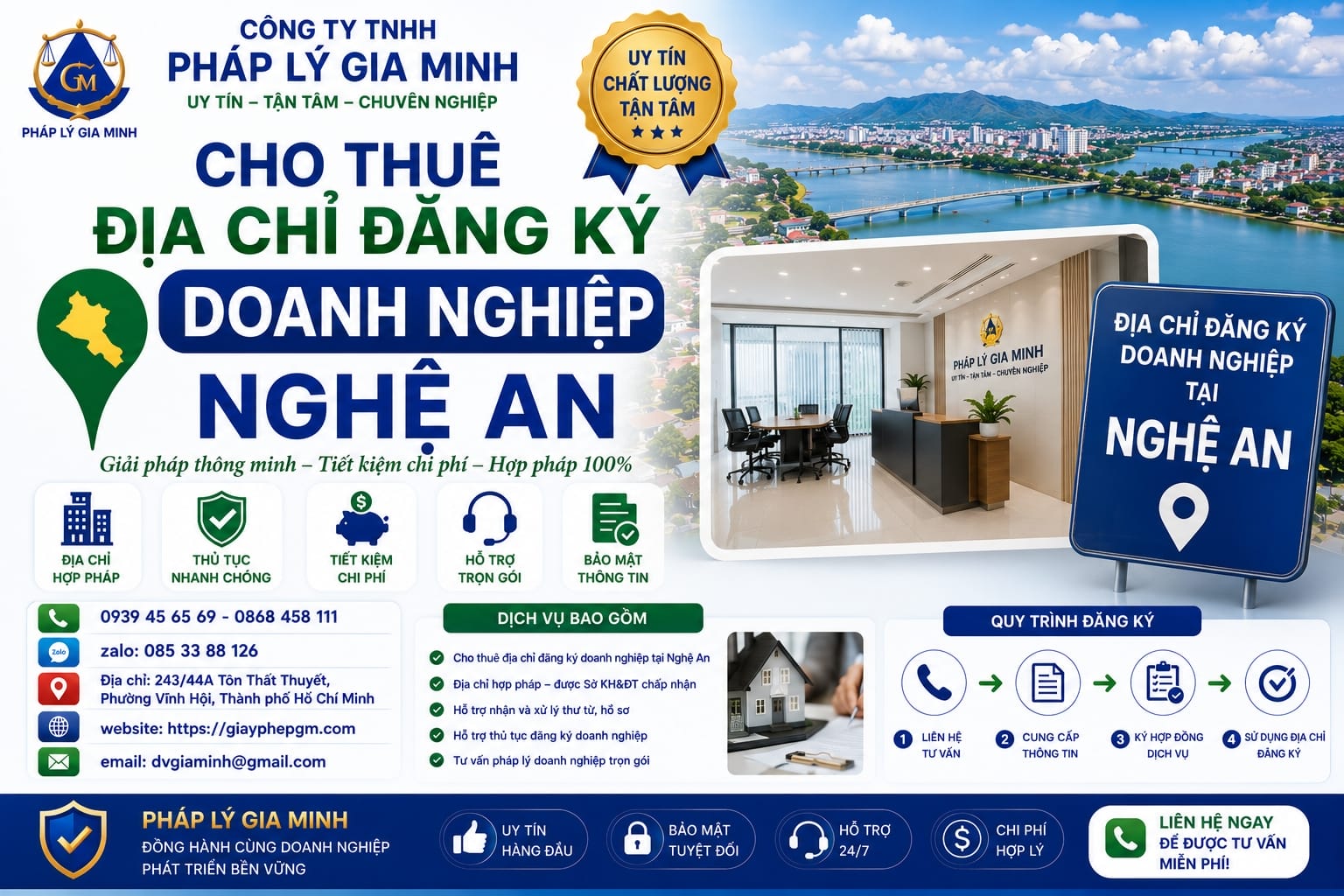 Cho thuê địa chỉ đăng ký doanh nghiệp Nghệ An