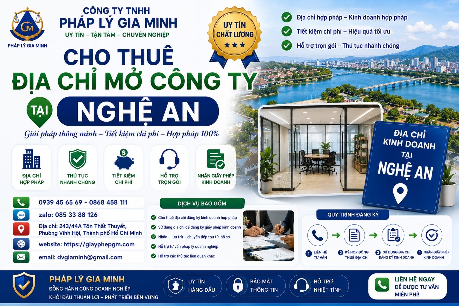 Cho thuê địa chỉ mở công ty tại Nghệ An