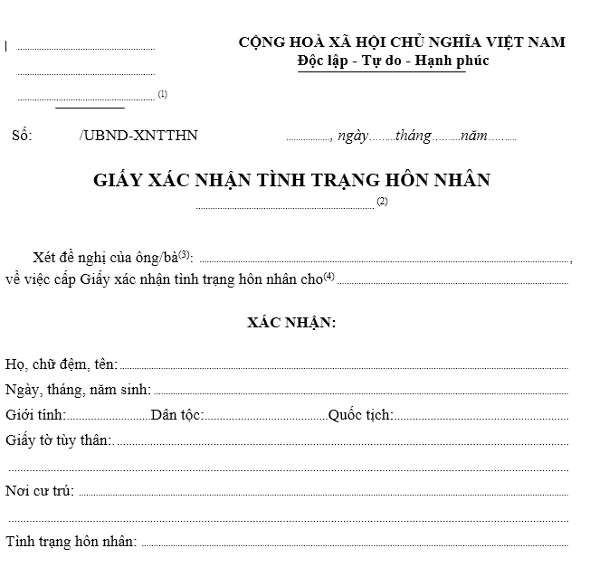 Giấy xác nhận tình trạng hôn nhân