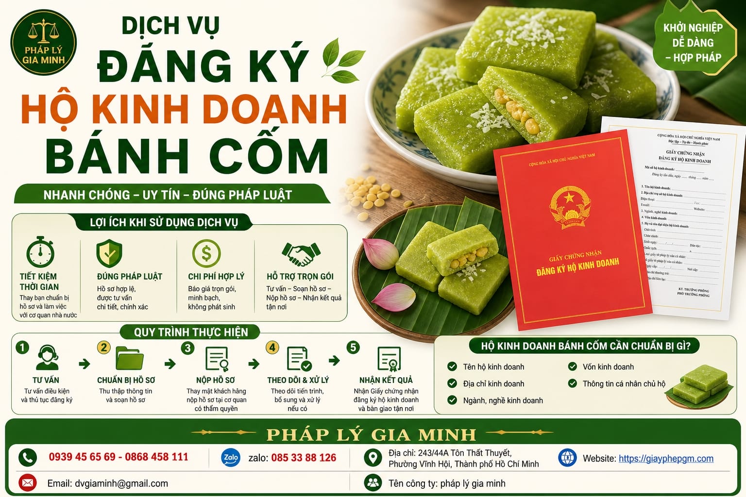 Dịch vụ đăng ký hộ kinh doanh bánh cốm
