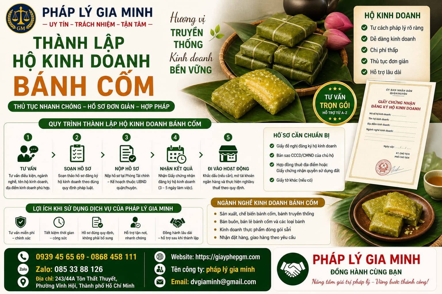 Thành lập hộ kinh doanh bánh cốm