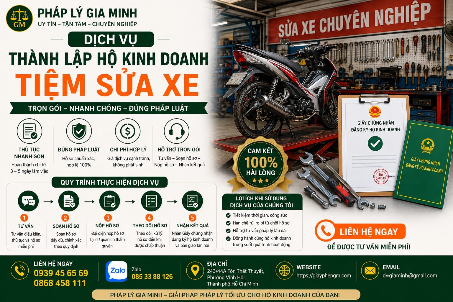Dịch vụ thành lập hộ kinh doanh tiệm sửa xe