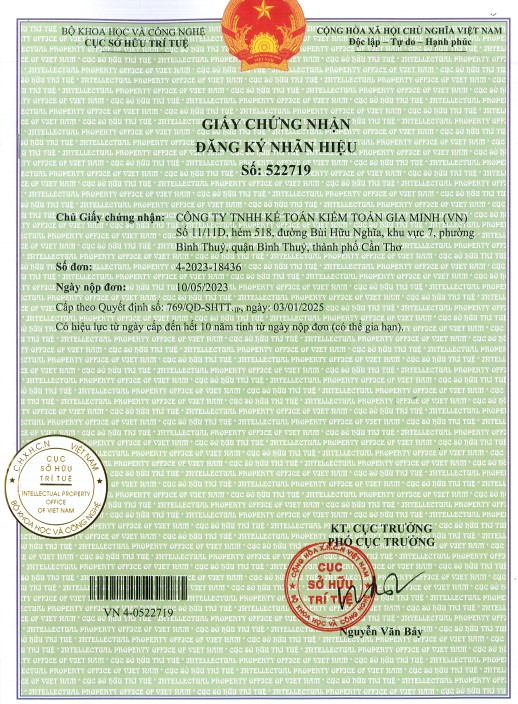 Giới thiệu về công ty 3 Giấy chứng nhận đăng ký nhãn hiệu Gia Minh