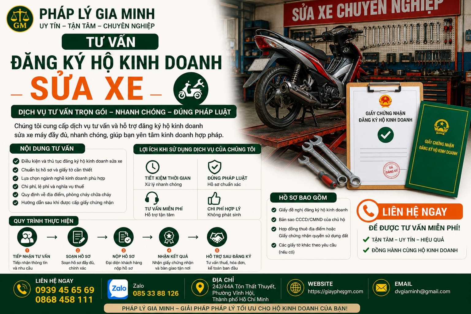 Tư vấn đăng ký hộ kinh doanh sửa xe