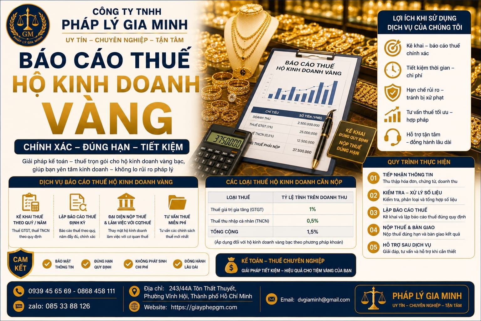 Kế toán hộ kinh doanh ngành vàng đá quý 13 Báo cáo thuế hộ kinh doanh vàng