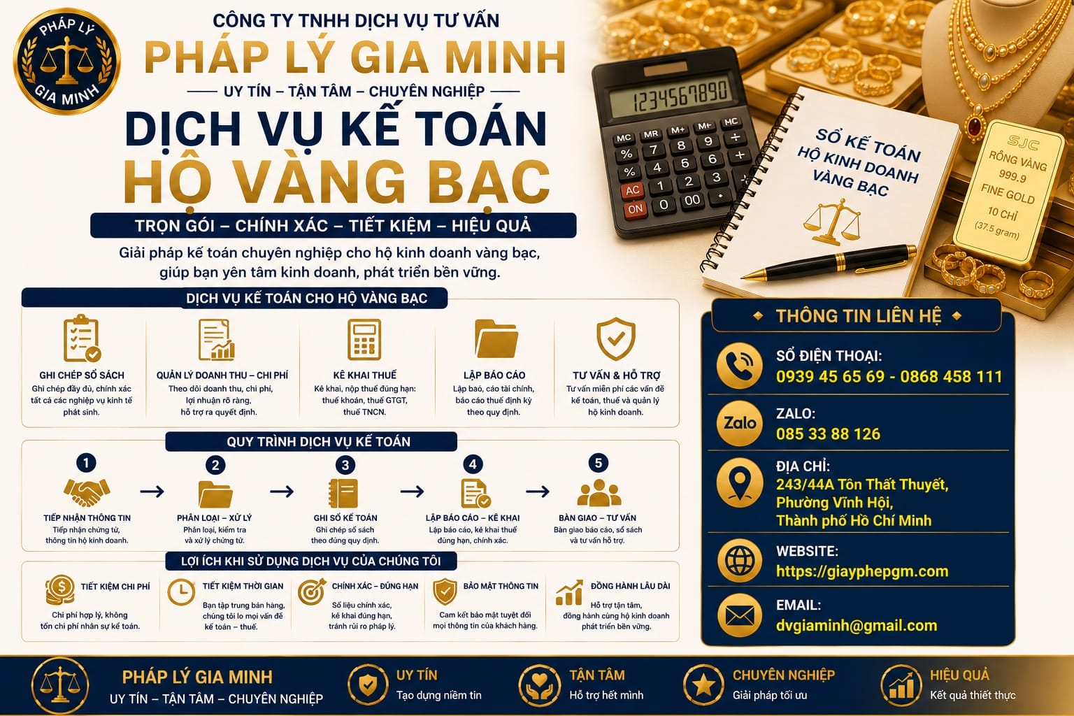 Kế toán hộ kinh doanh ngành vàng đá quý 15 Dịch vụ kế toán hộ vàng bạc