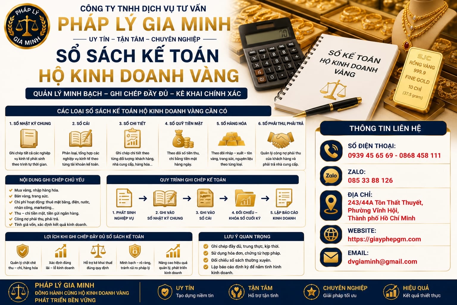 Kế toán hộ kinh doanh ngành vàng đá quý 14 Sổ sách kế toán hộ kinh doanh vàng