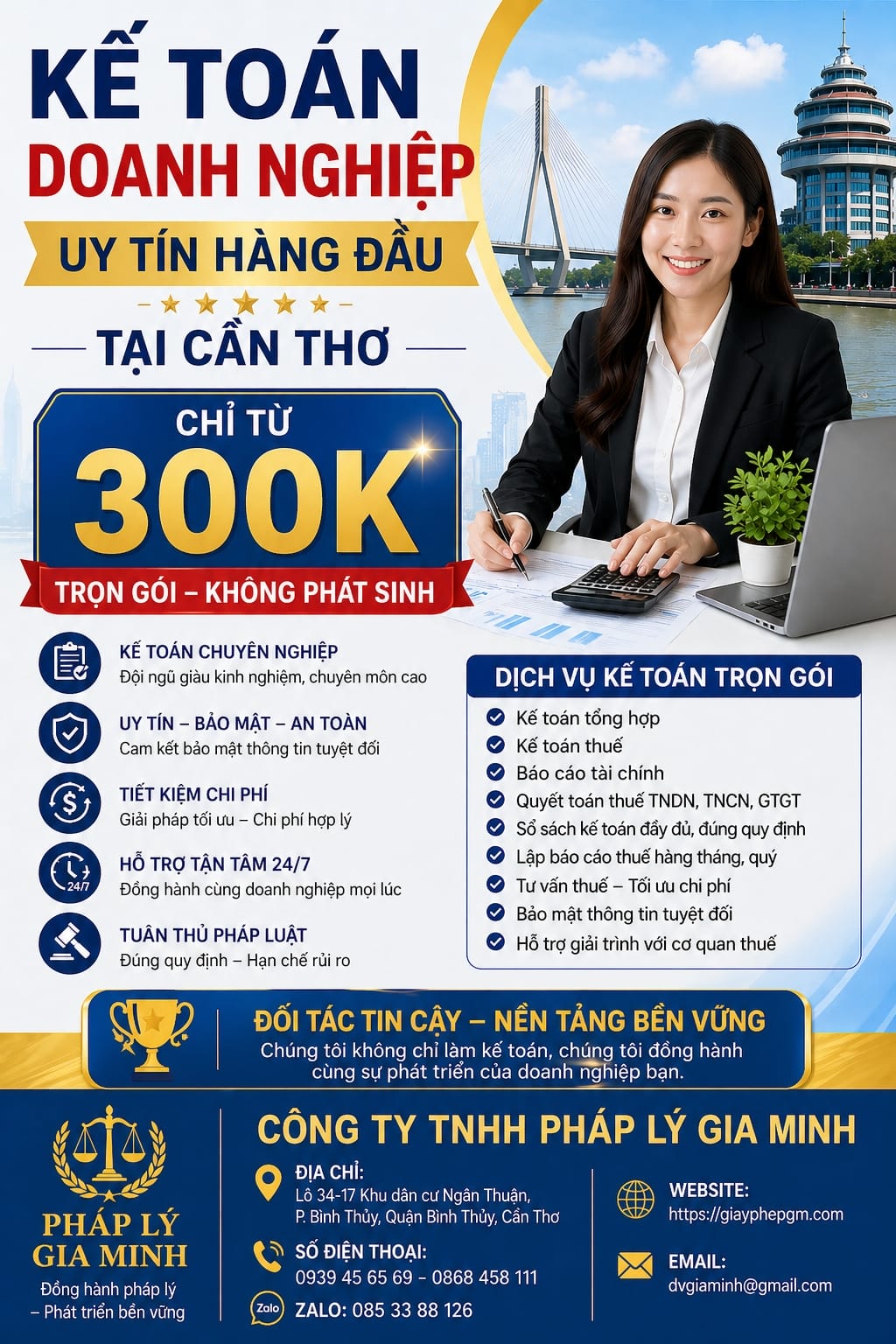 Bảng giá kế toán doanh nghiệp mới thành lập Cần Thơ