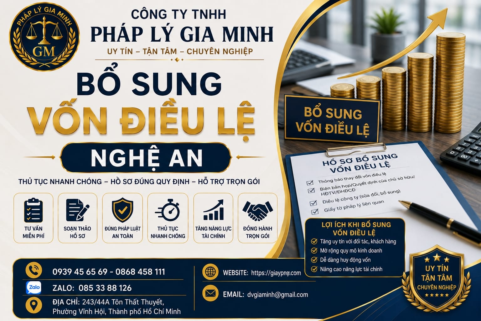 Bổ sung vốn điều lệ Nghệ An