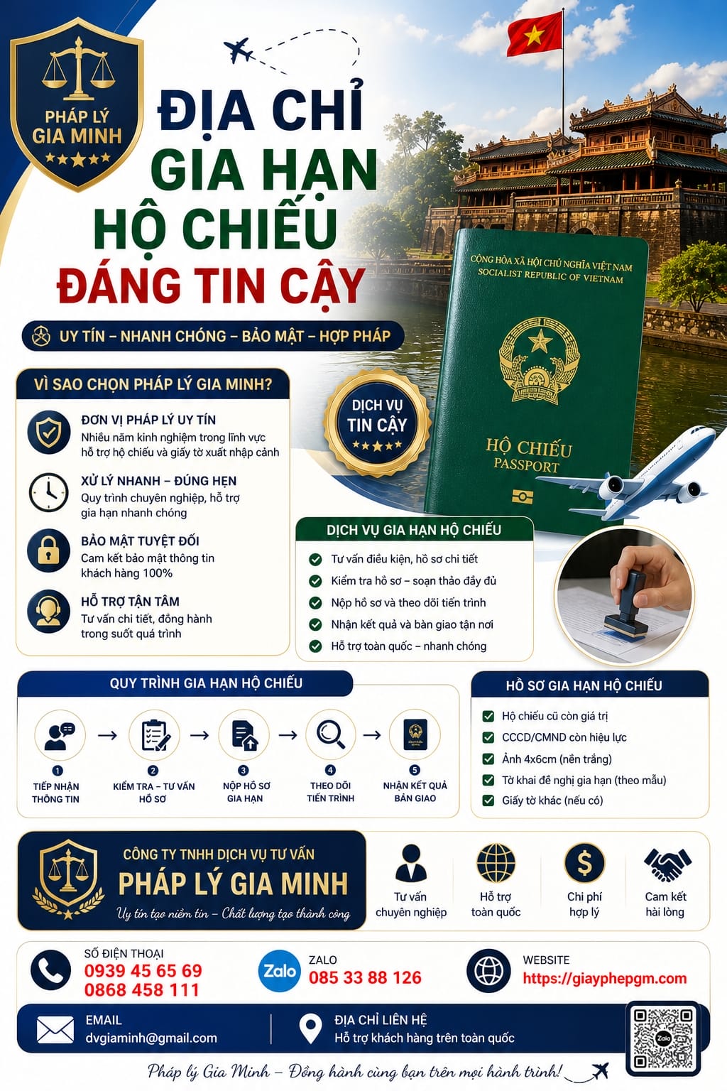 Cách cấp lại hộ chiếu online tại Huế