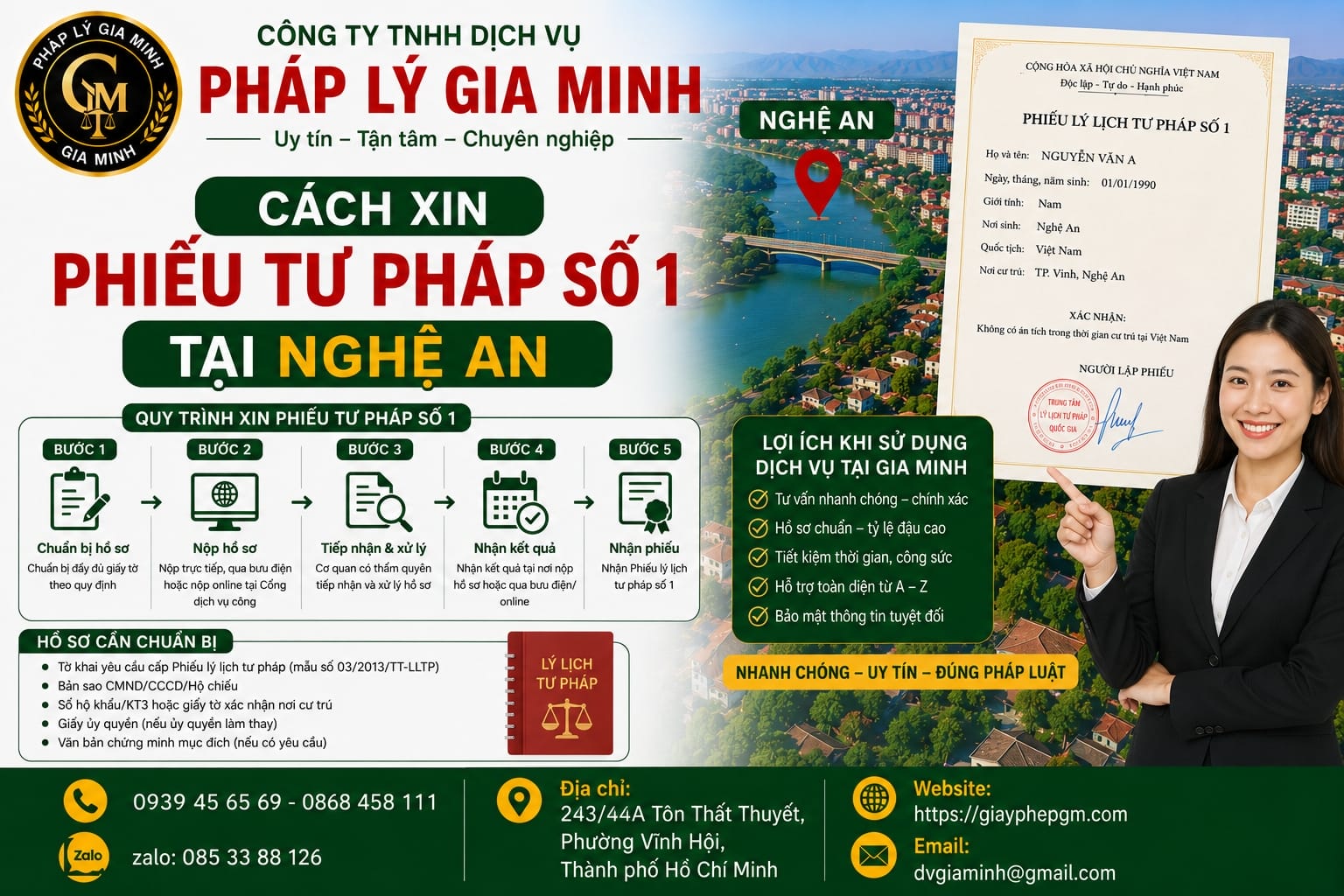 Cách xin phiếu tư pháp số 1 Nghệ An