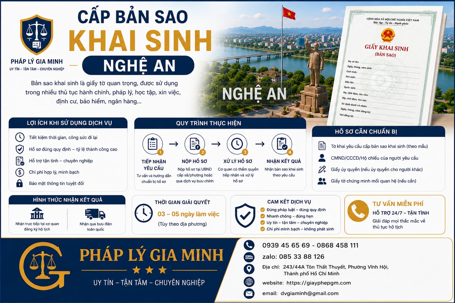Trích lục khai sinh tại Nghệ An 12 Cấp bản sao khai sinh Nghệ An