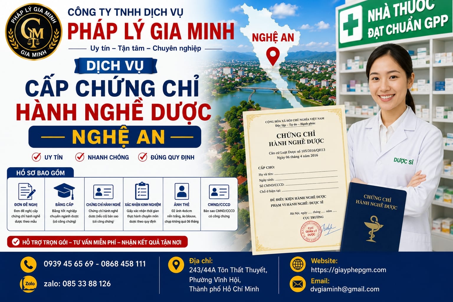 Cấp chứng chỉ hành nghề dược Nghệ An