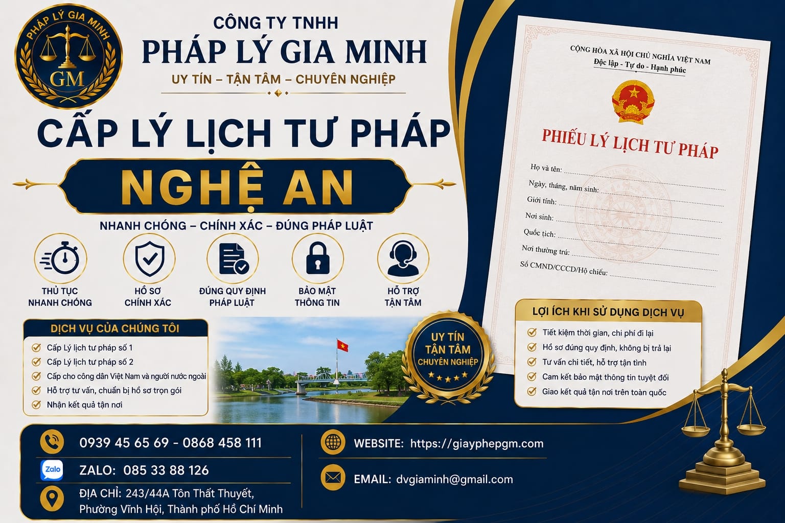 Cấp lý lịch tư pháp Nghệ An