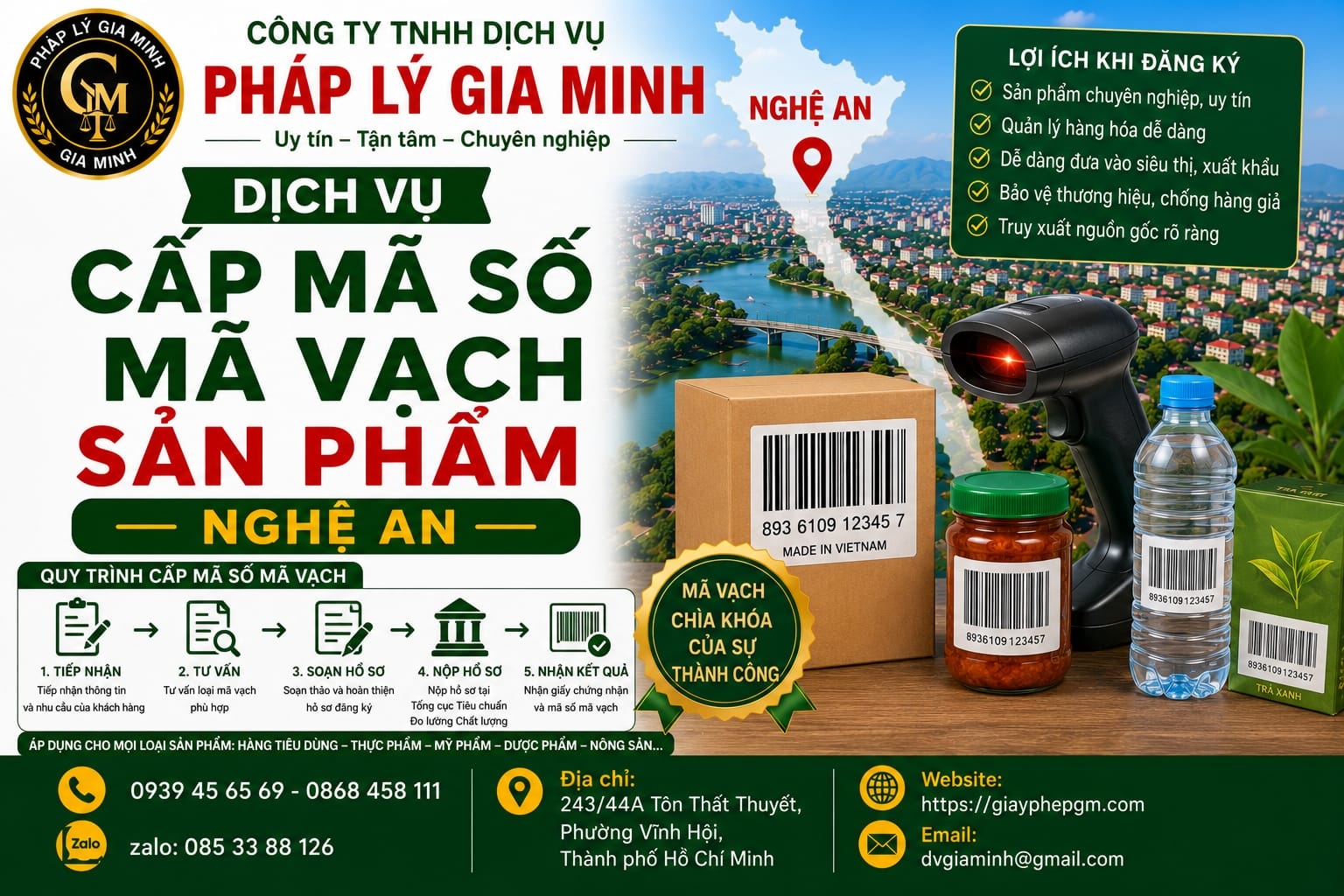 Cấp mã số mã vạch sản phẩm Nghệ An