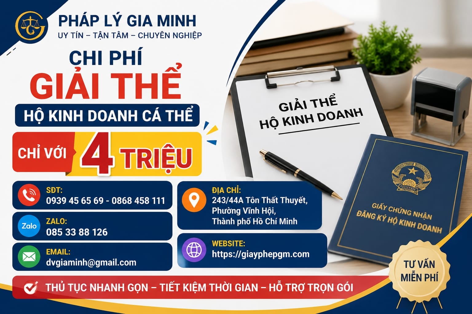 Chi phí làm thủ tục giải thể hộ kinh doanh
