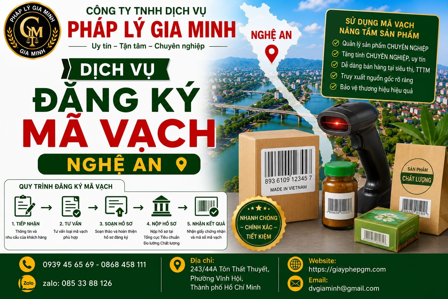 Dịch vụ đăng ký mã vạch Nghệ An