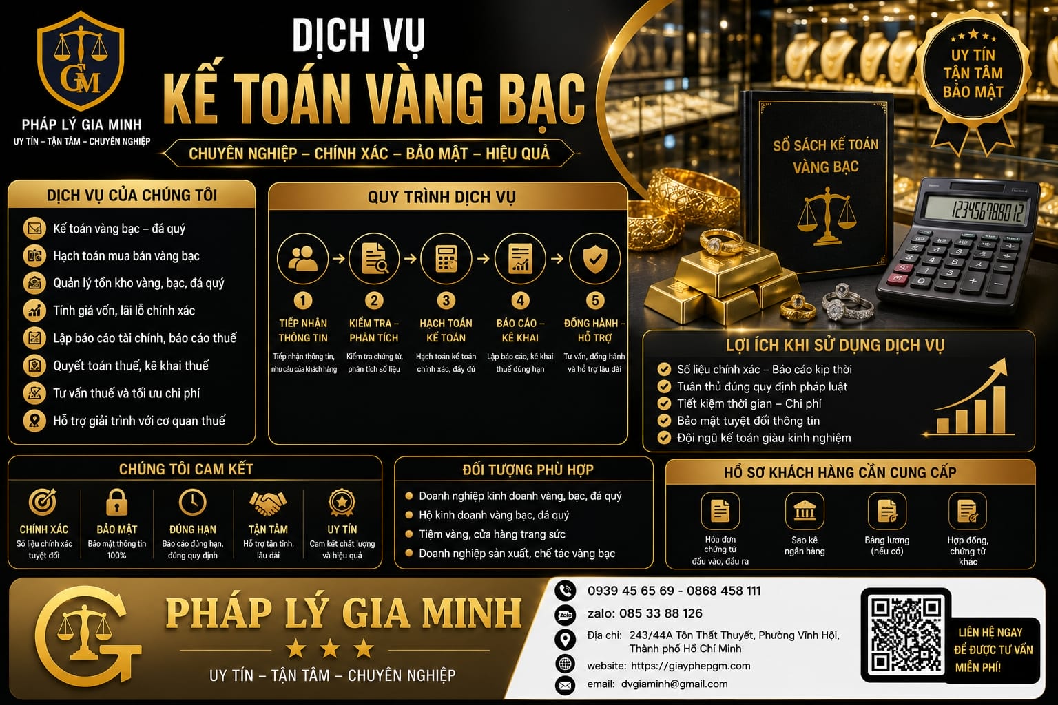 Dịch vụ kế toán cho tiệm vàng bạc đá quý