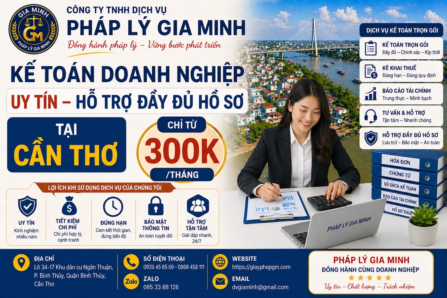 Dịch vụ kế toán trọn gói cho công ty Cần Thơ giá rẻ