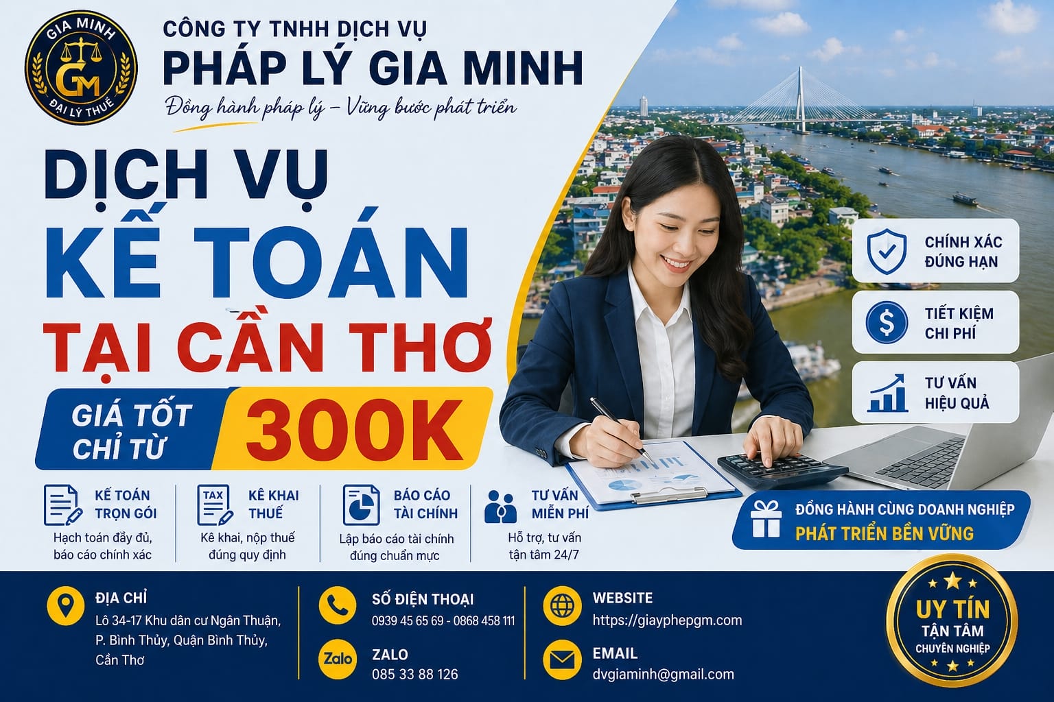 Dịch vụ kế toán trọn gói cho công ty mới Cần Thơ