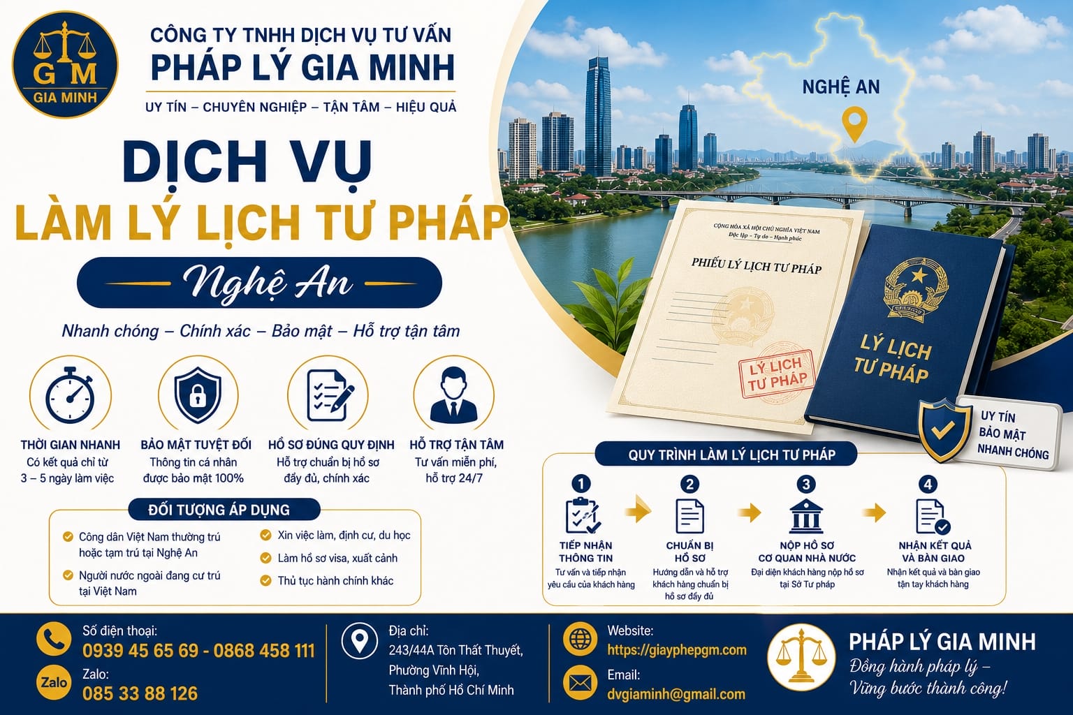 Dịch vụ làm lý lịch tư pháp Nghệ An