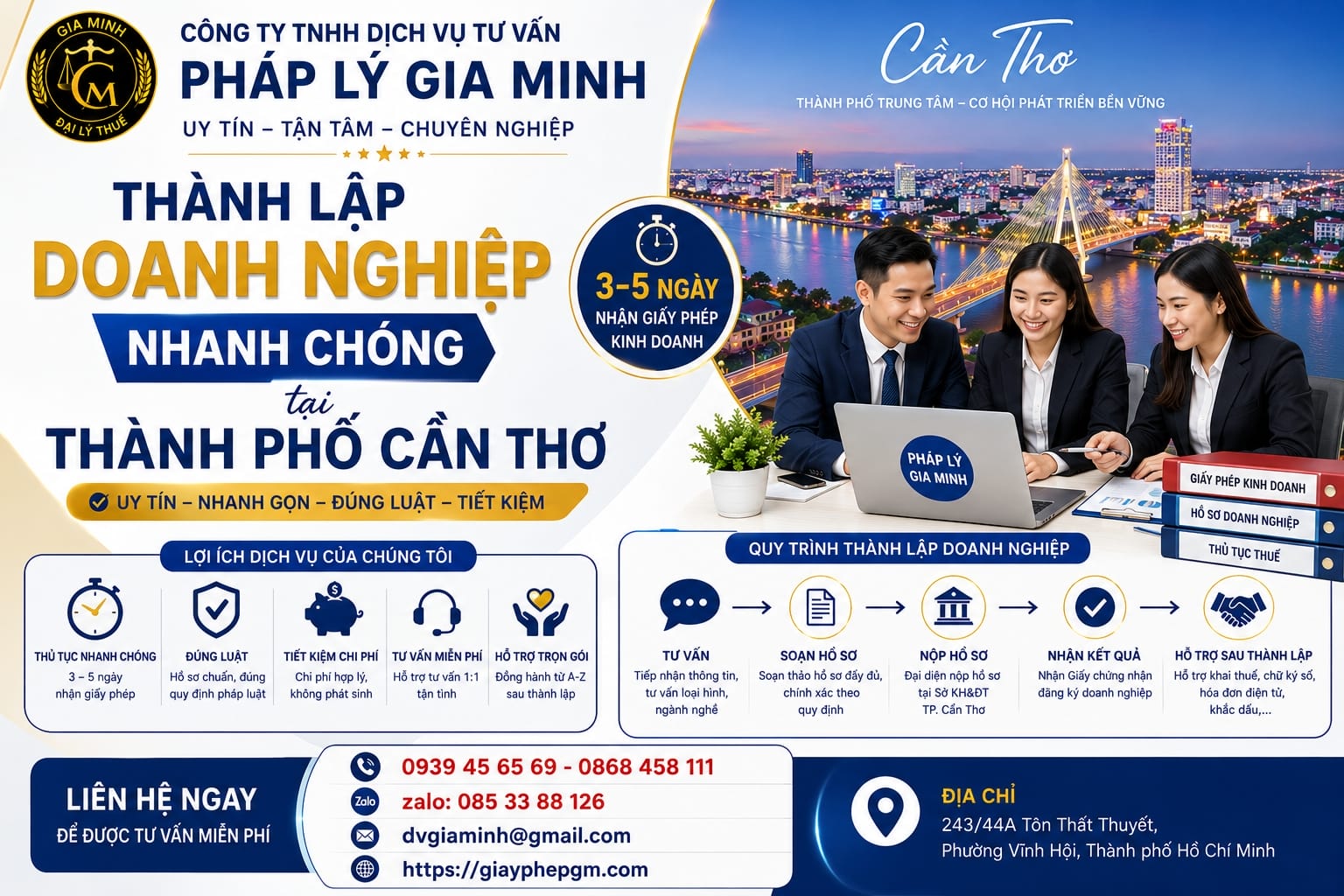 Dịch vụ mở công ty nhanh tại Cần Thơ
