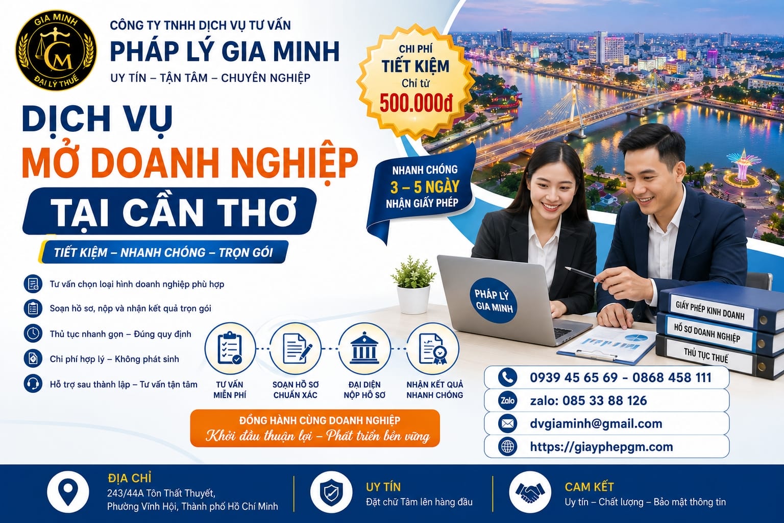 Dịch vụ mở doanh nghiệp tại Cần Thơ tiết kiệm