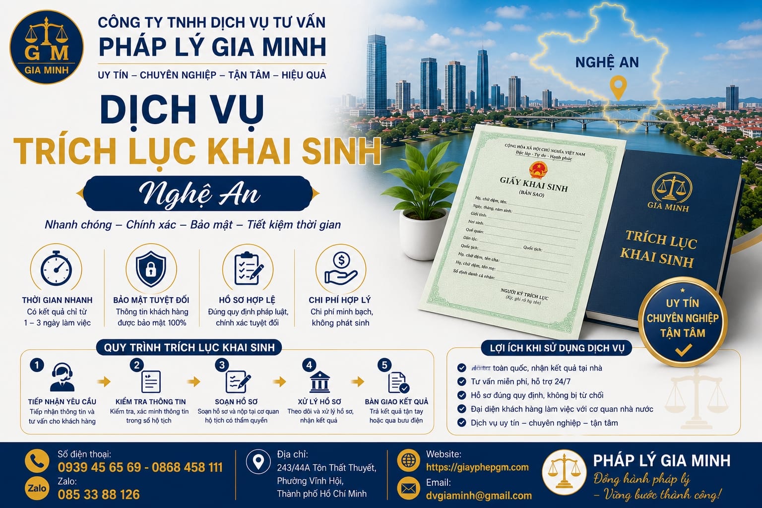 Trích lục khai sinh tại Nghệ An 11 Dịch vụ trích lục khai sinh Nghệ An