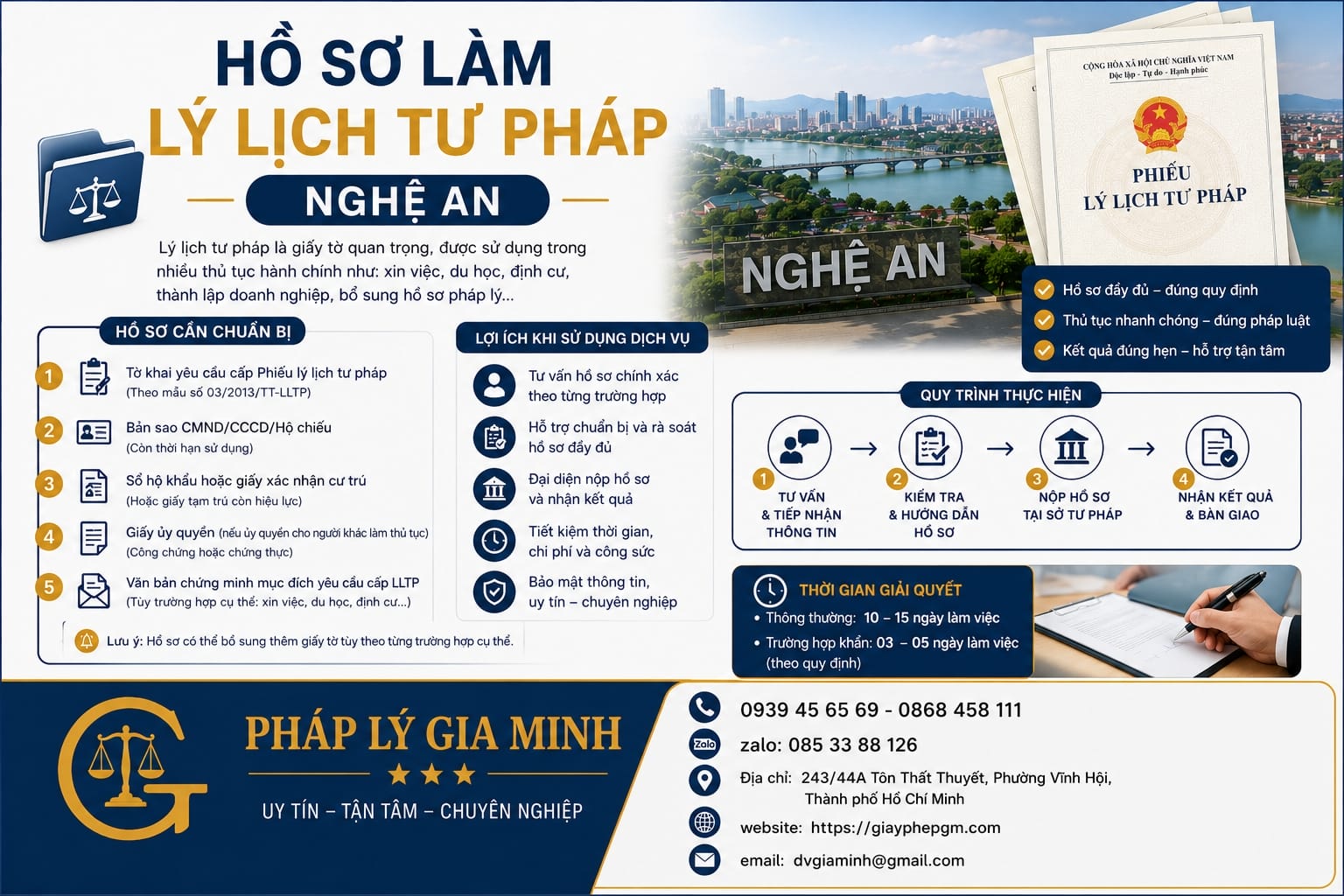 Hồ sơ làm lý lịch tư pháp Nghệ An