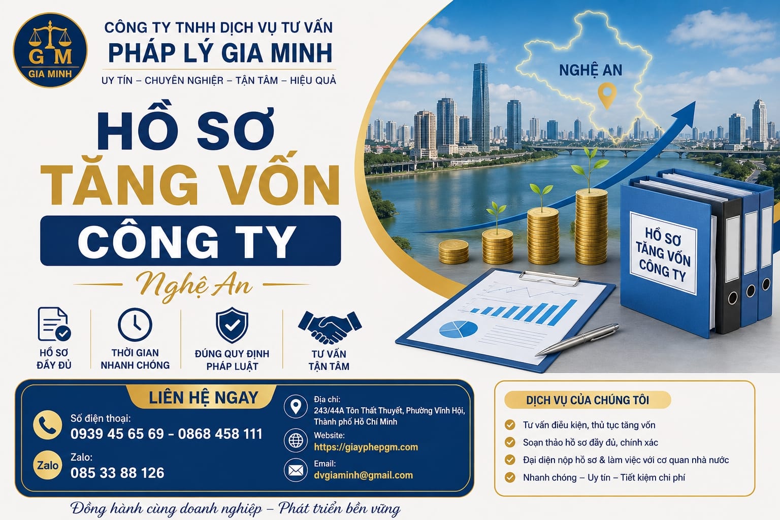 Hồ sơ tăng vốn công ty Nghệ An