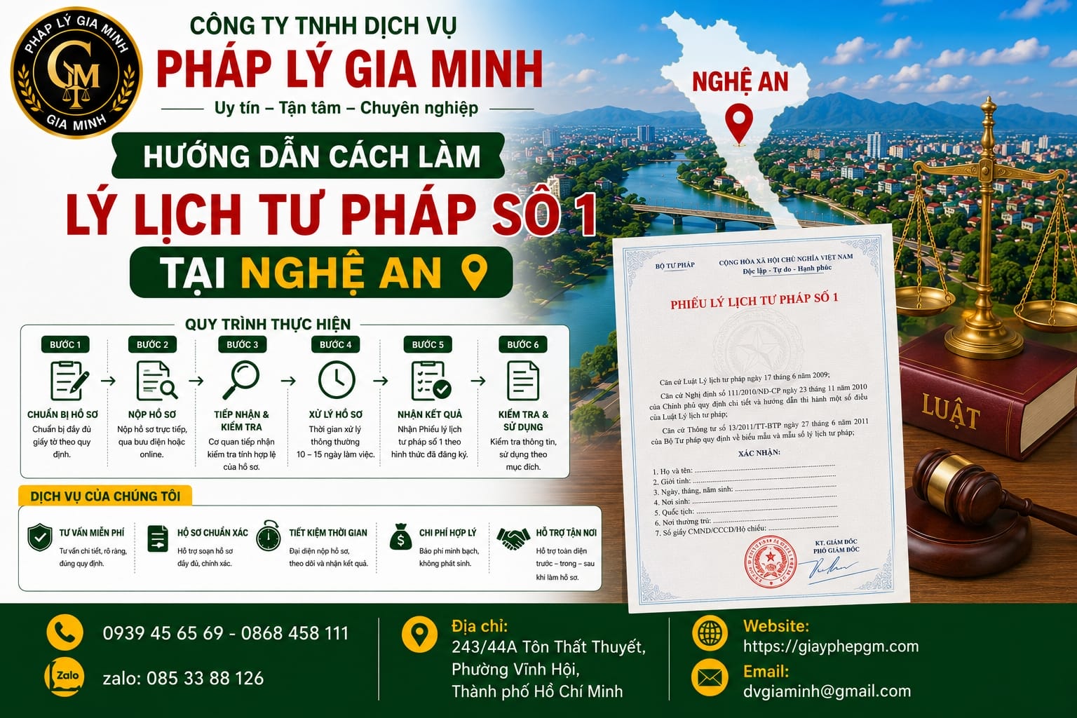 Hướng dẫn cách làm lý lịch tư pháp số 1 tại Nghệ An