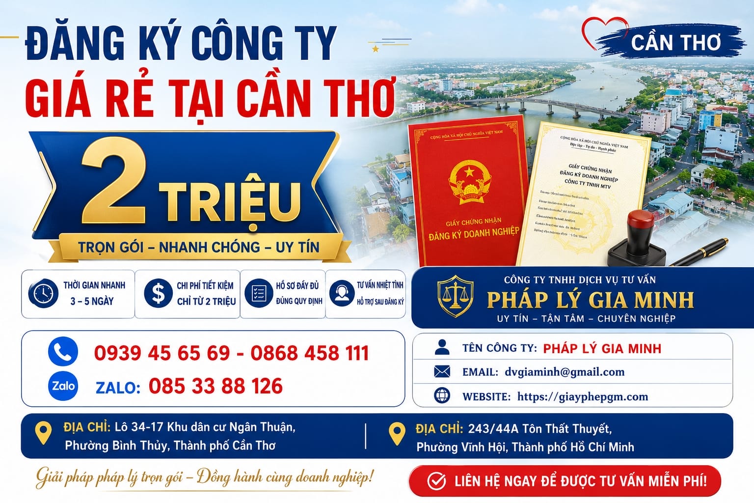 Hướng dẫn hồ sơ đăng ký doanh nghiệp tại Cần Thơ