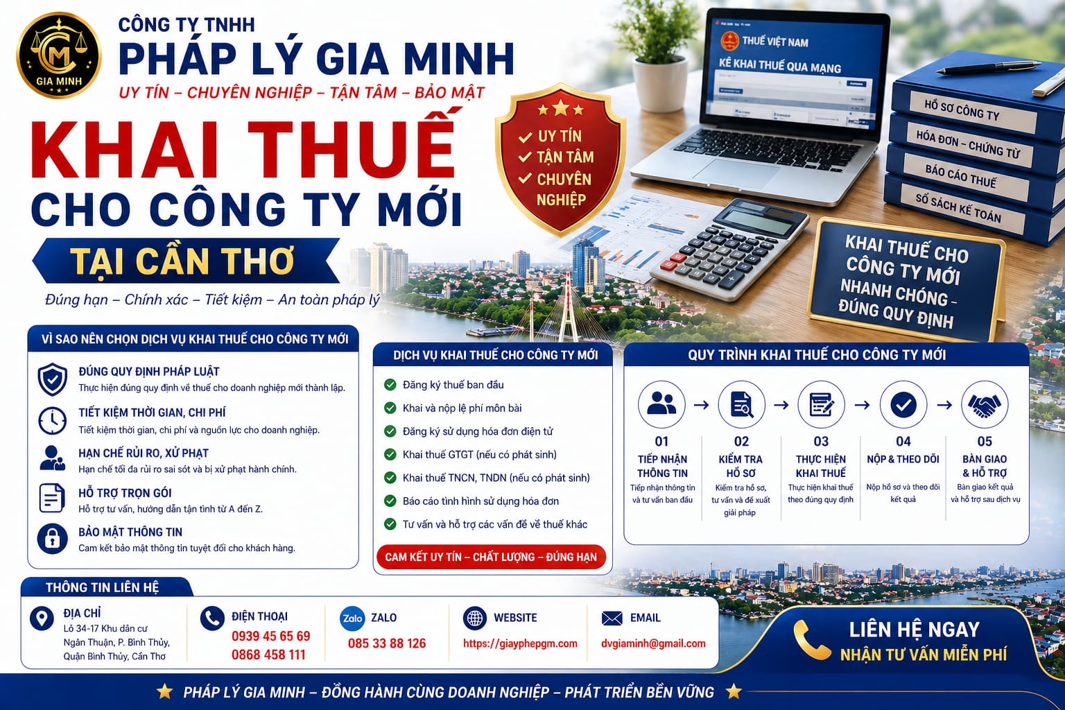 Kế toán thuế cho doanh nghiệp mới thành lập Cần Thơ
