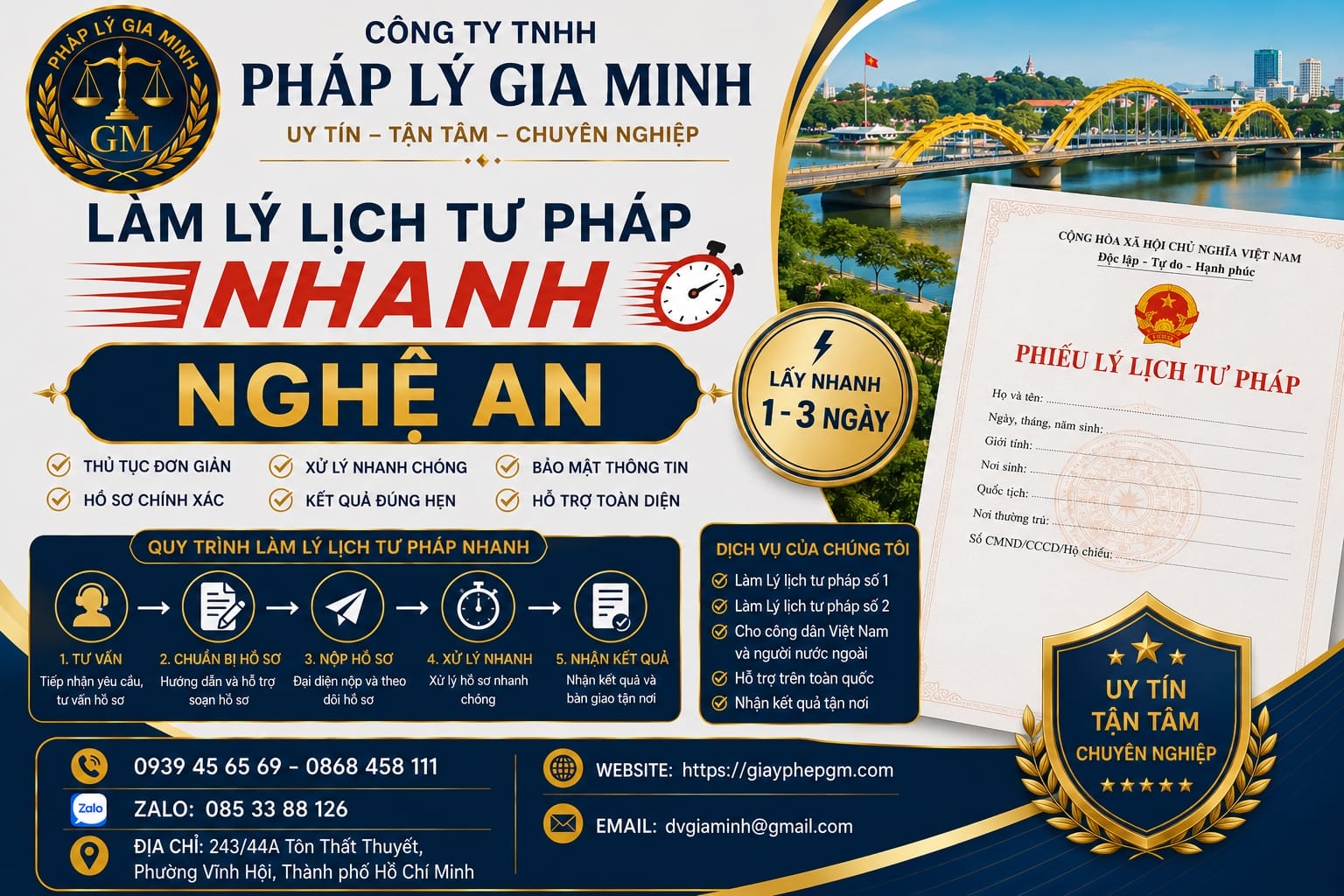 Làm lý lịch tư pháp nhanh Nghệ An