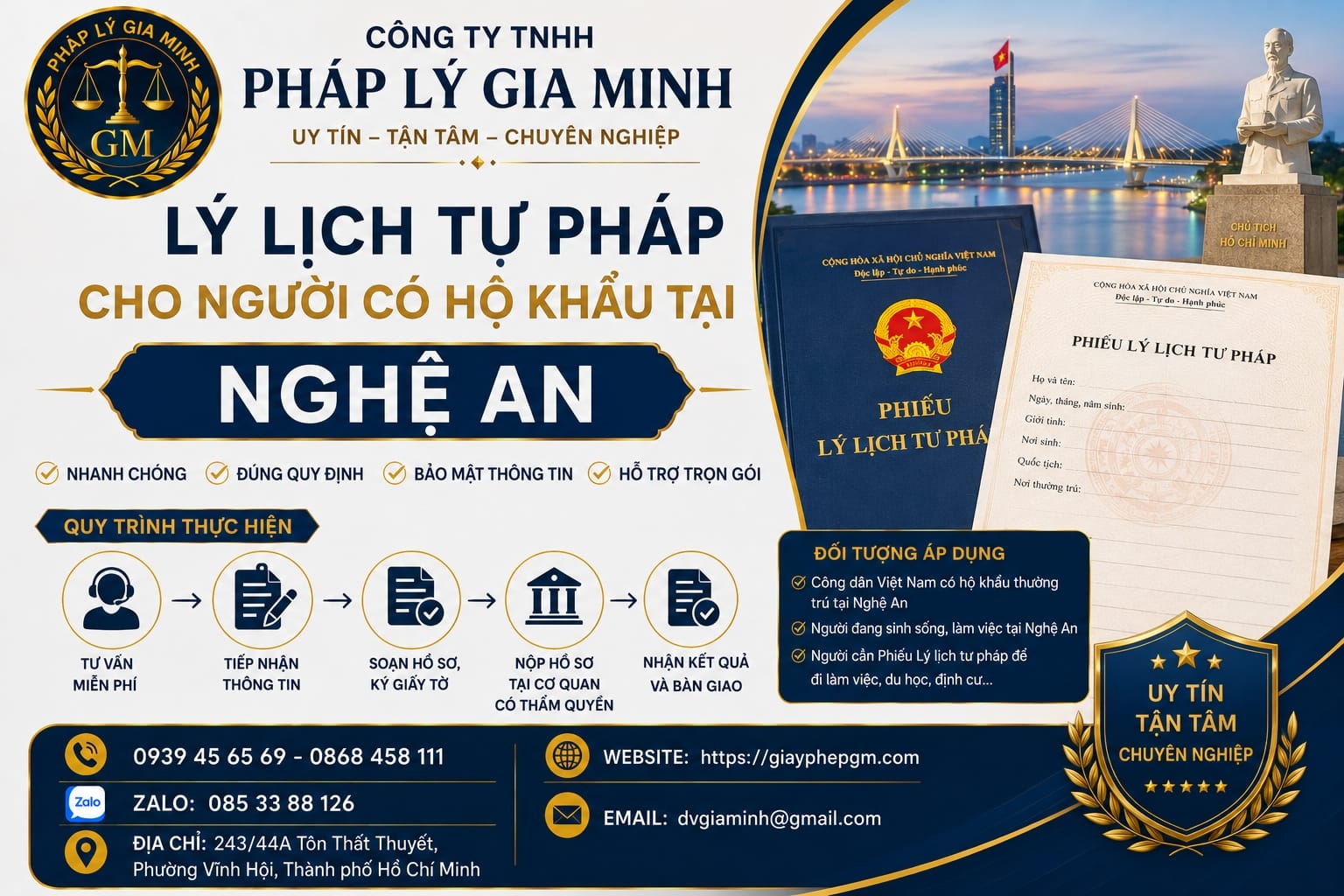Lý lịch tư pháp cho người có hộ khẩu tại Nghệ An