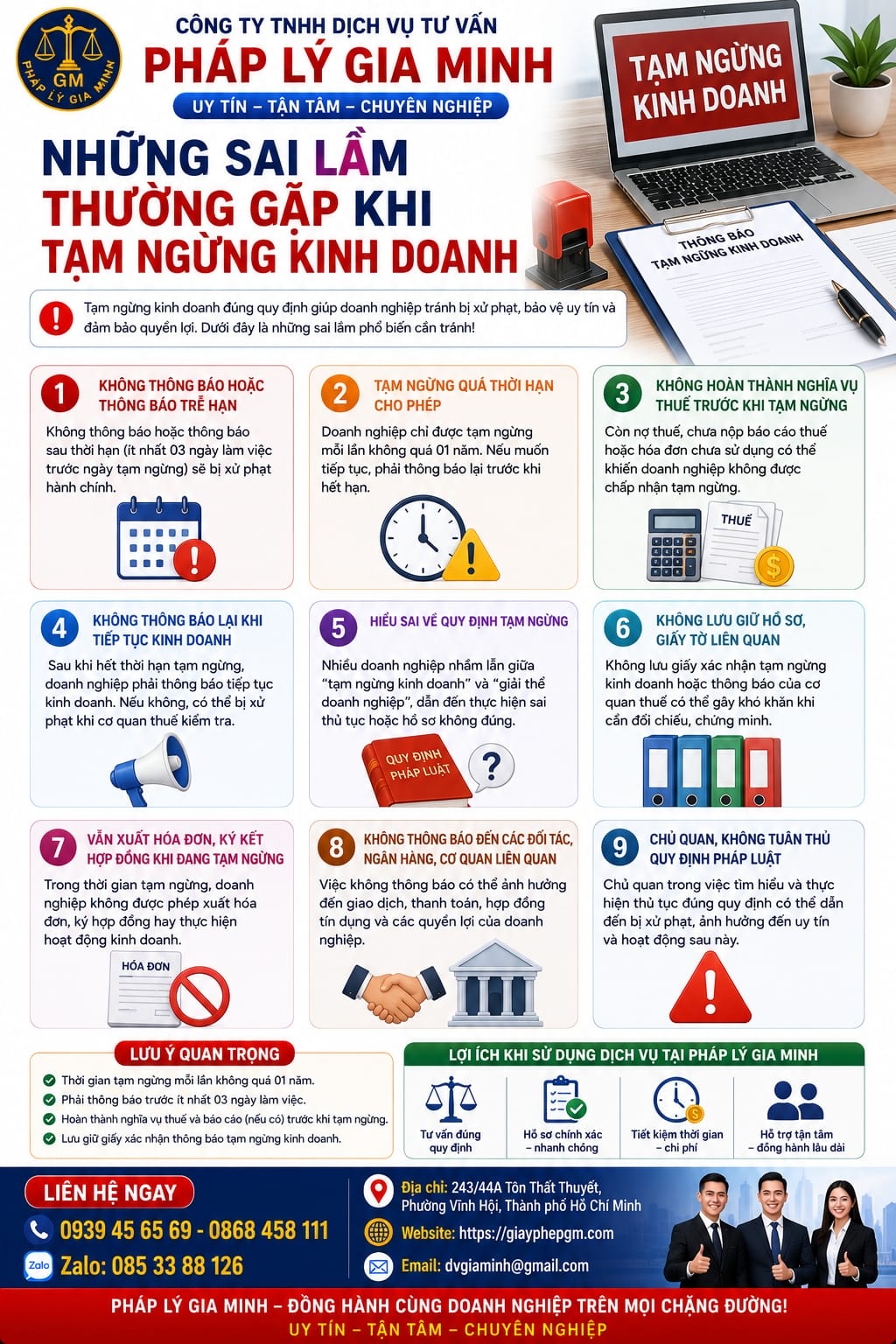 Những sai lầm thường gặp khi tạm ngừng kinh doanh