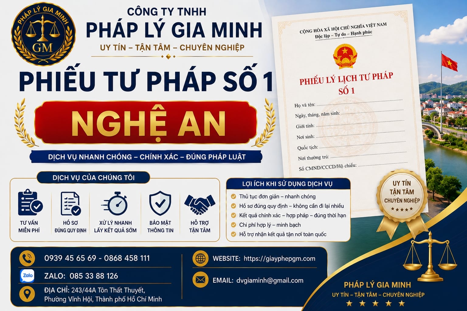 Phiếu tư pháp số 1 Nghệ An