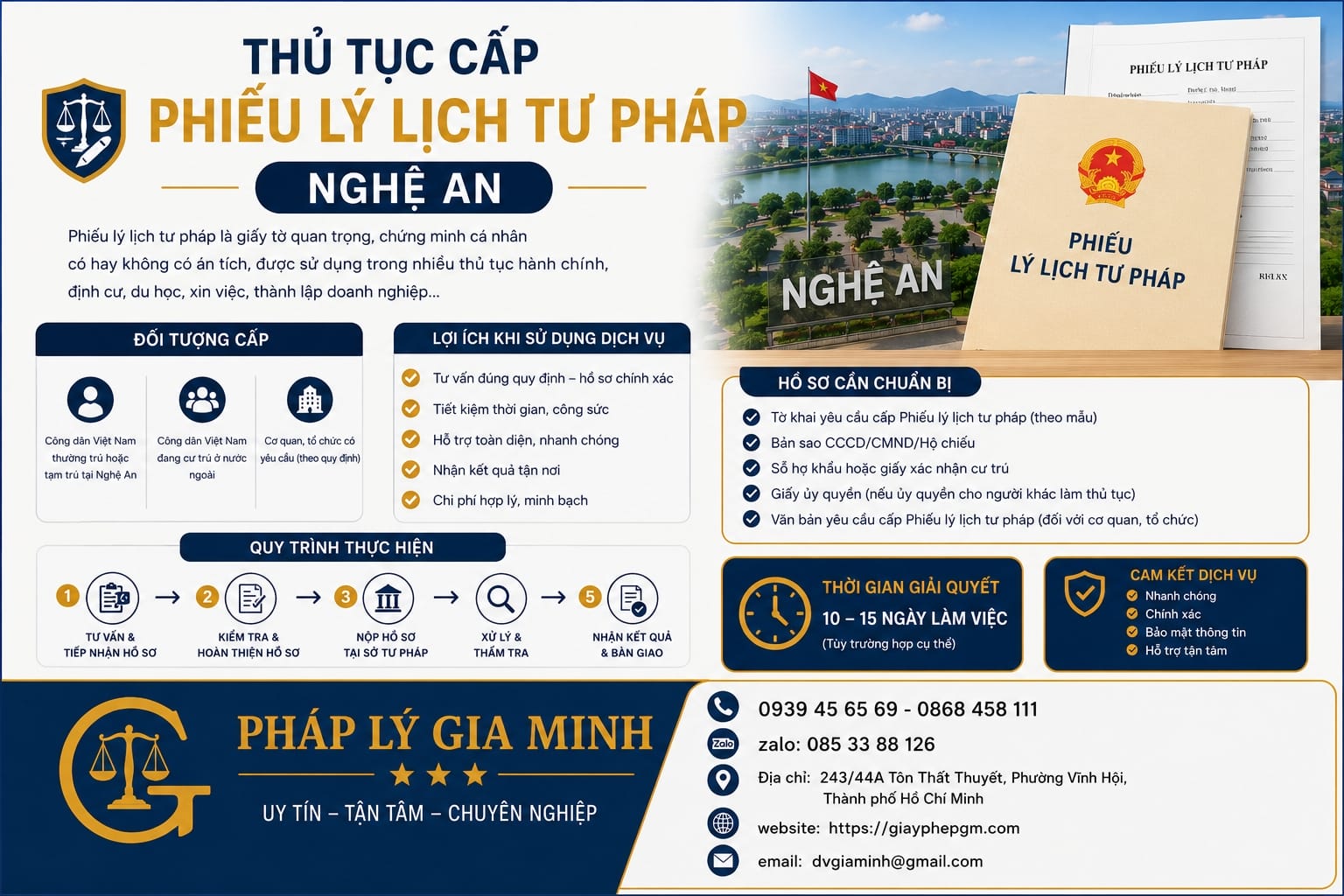 Thủ tục cấp phiếu lý lịch tư pháp Nghệ An