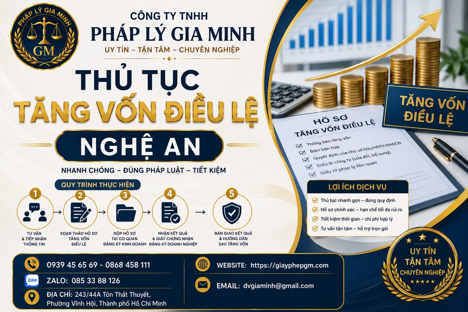 Thủ tục tăng vốn điều lệ Nghệ An