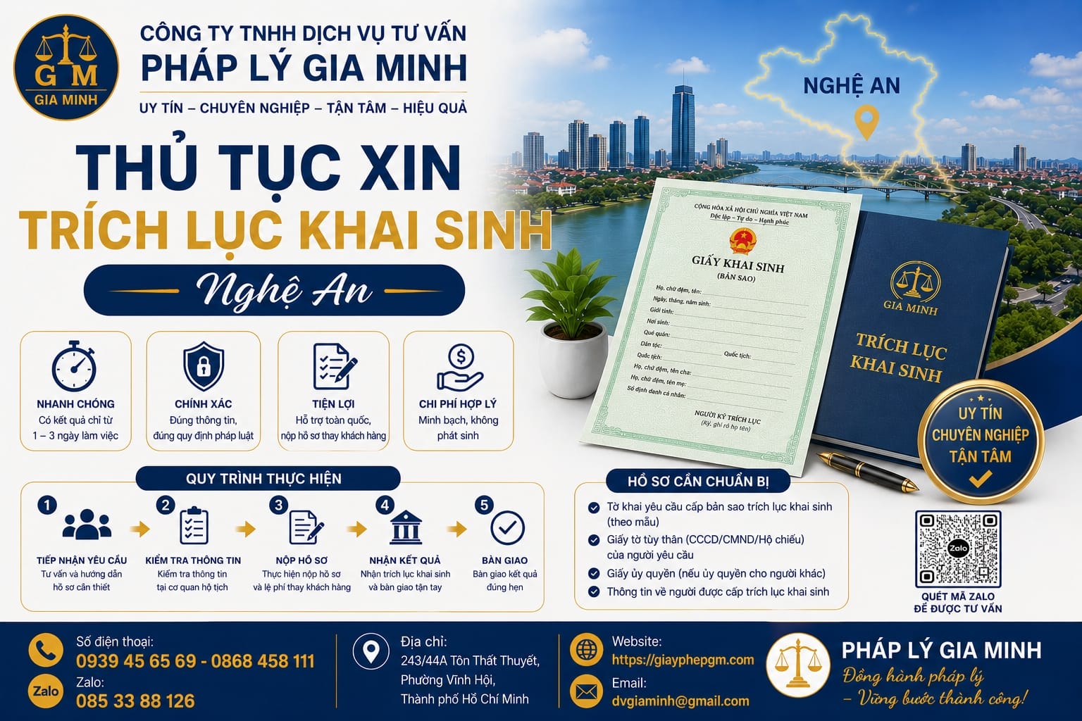 Trích lục khai sinh tại Nghệ An 15 Thủ tục xin trích lục khai sinh Nghệ An